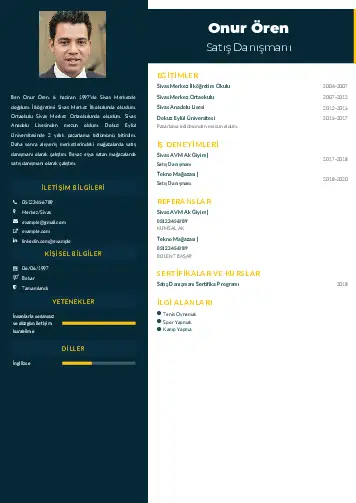 Satış Danışmanı CV Örnekleri cv indir